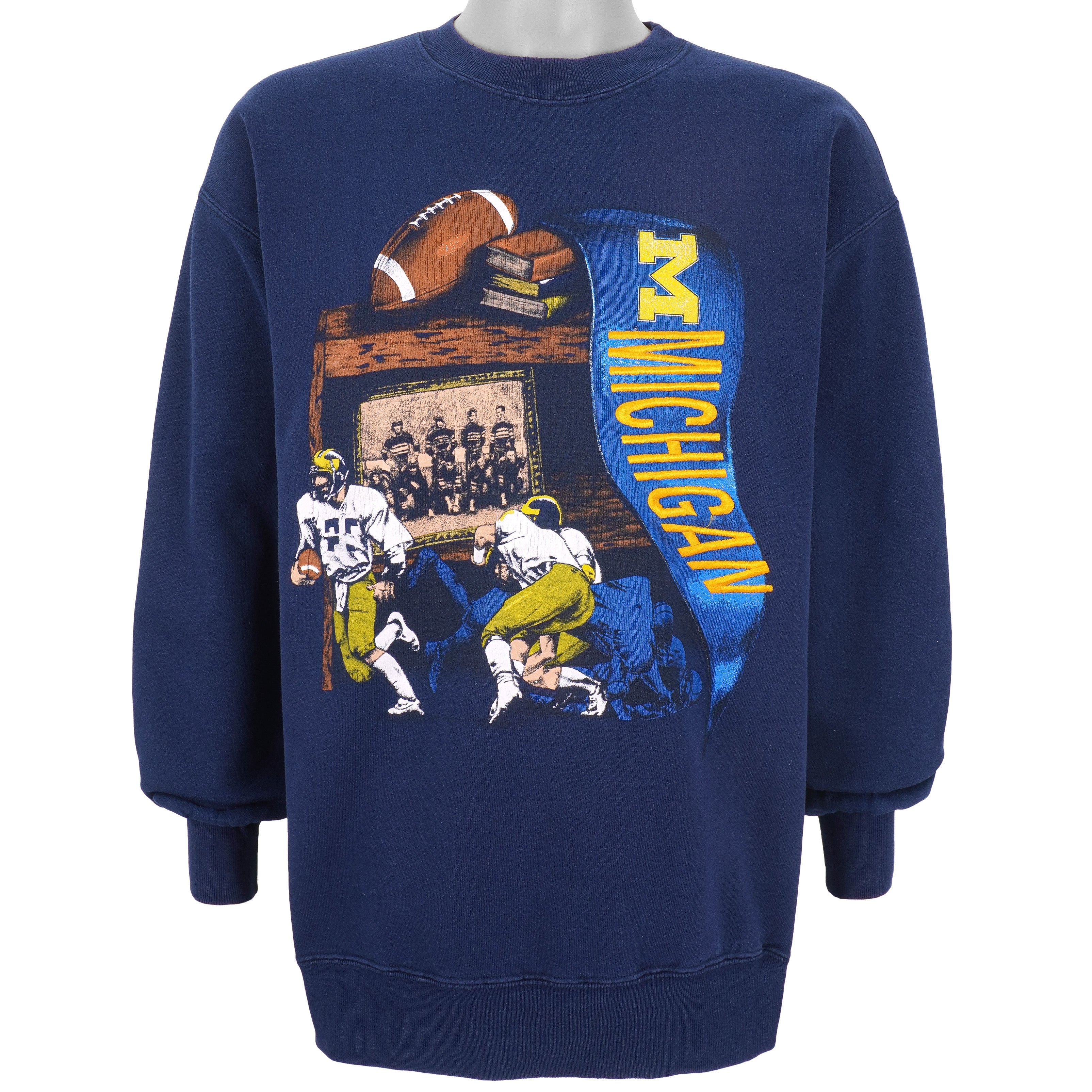 Nfl Michigan Wolverines Crew Neck Sweatshirt 1990S Vintage Unisex Sweatshirt American Football Shirt, Gift For Dad