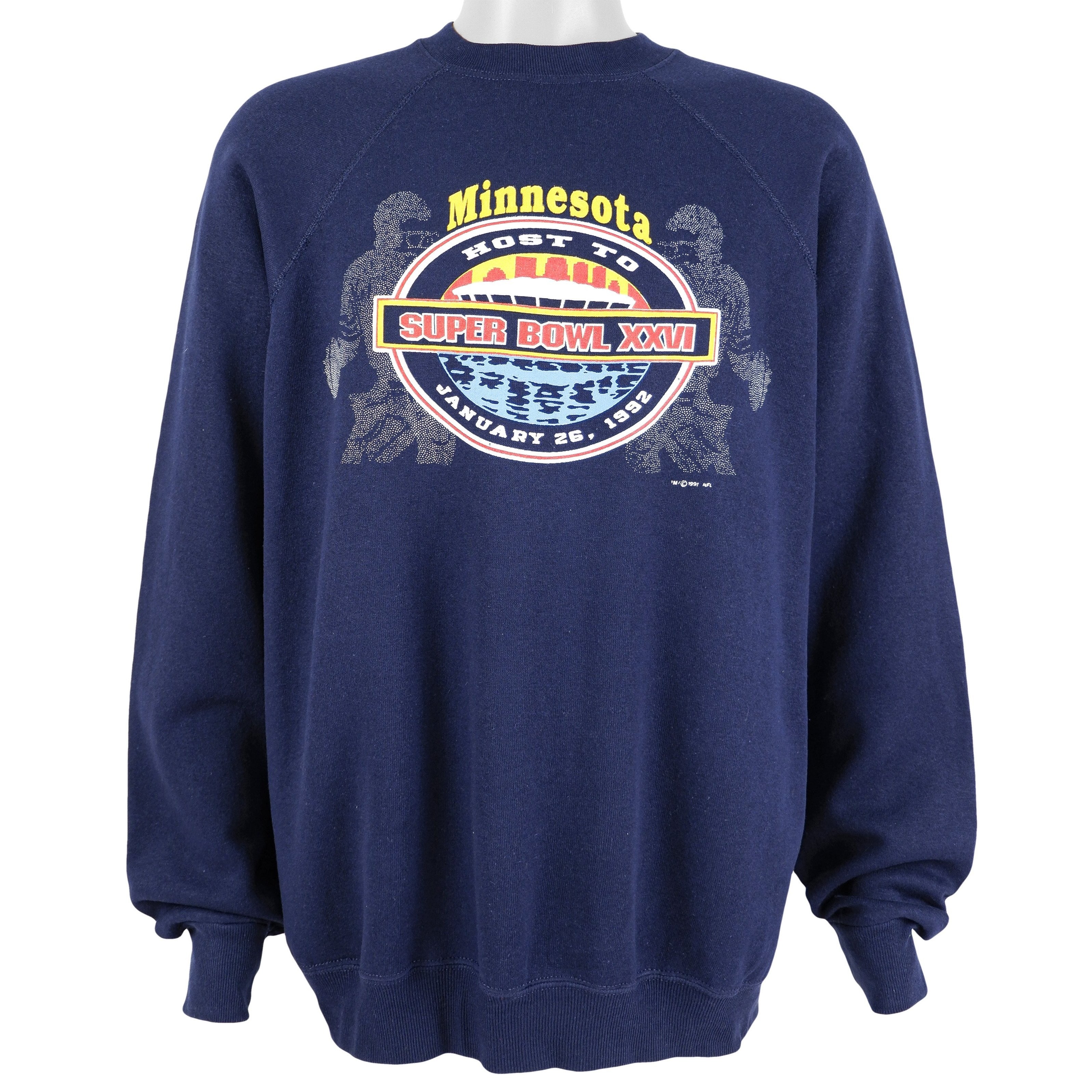 Nfl Minnesota, Super Bowl Xxvi Sweatshirt 1992 Vintage Tshirt Unisex Sport Sweatshirt Hoodie Gift