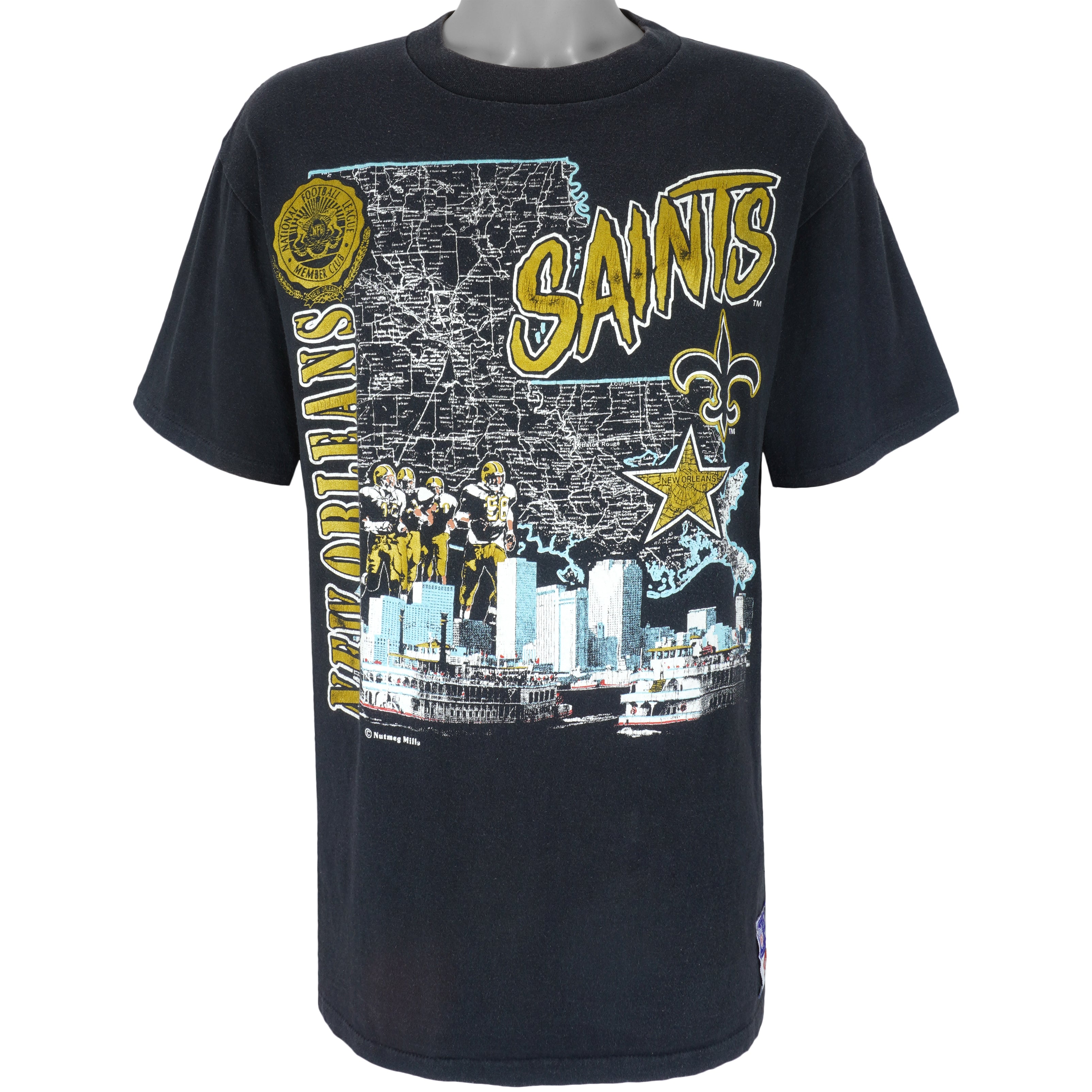 Nfl New Orleans Saints Stadium Map T-Shirt 1990S Vintage Tshirt Unisex Sport Sweatshirt Hoodie Gift