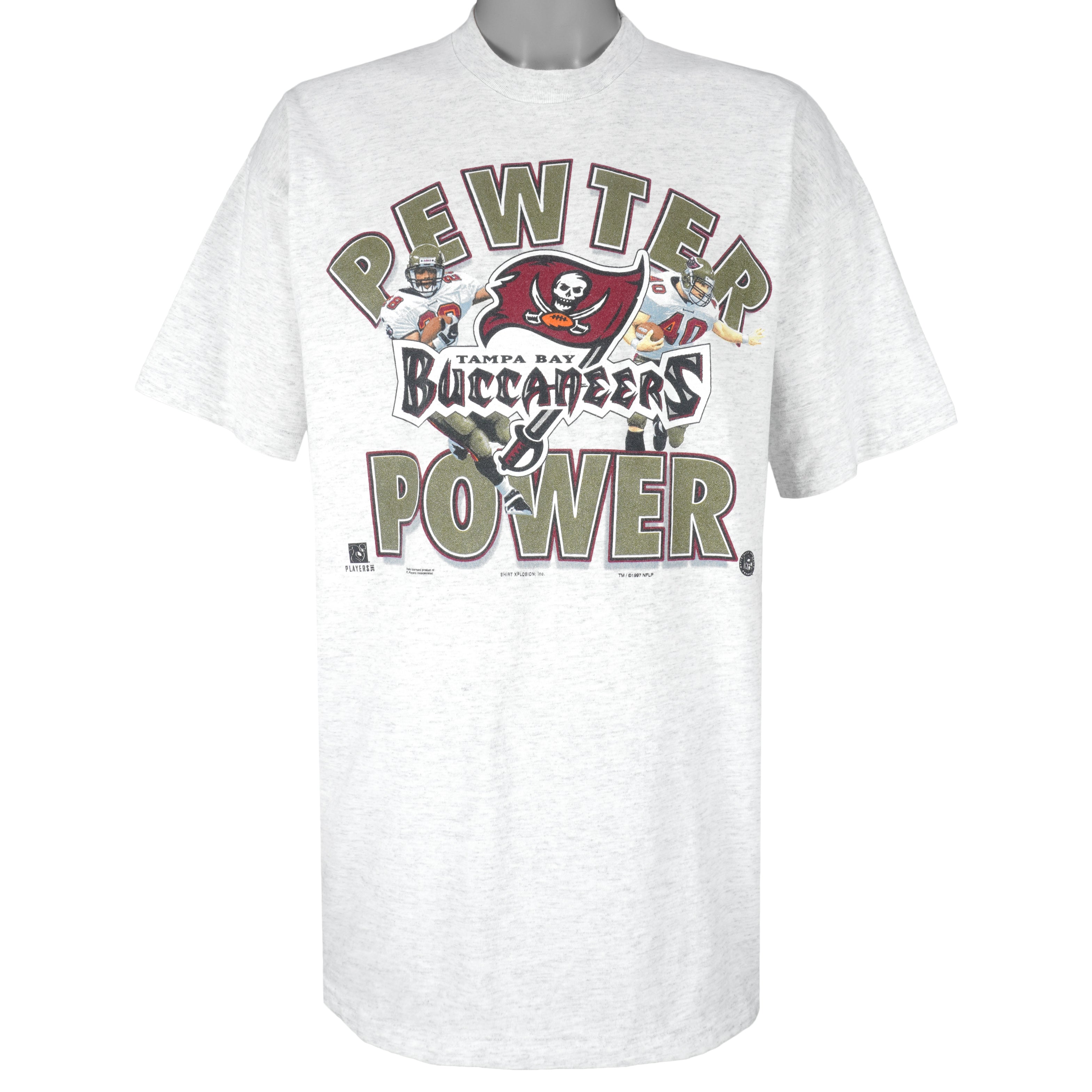 Nfl Tampa Bay Buccaneers Pewter Power T-Shirt 1997 Vintage Tshirt Unisex Sport Sweatshirt Hoodie Gift