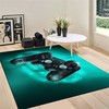 NiYoung Black Round Carpet with Video Game Weapon Design for Comfortable Living Room or Bedroom