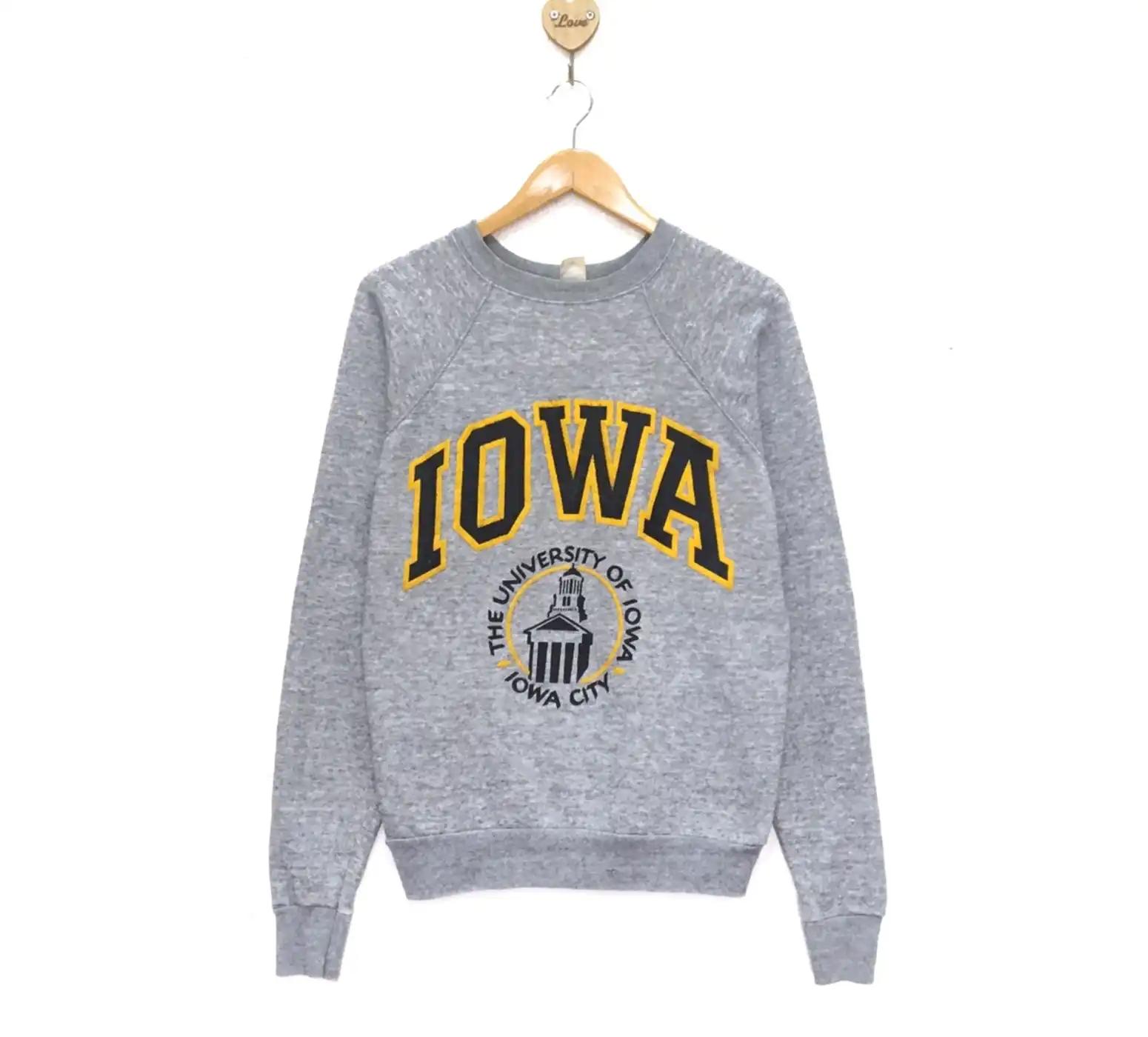 Nice 80S University Of Iowa Sweatshirt Hoodie Football Game Day T-Shirt Lover