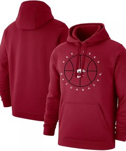 Nike Cardinal Arkansas Razorbacks Basketball Icon Club Fleece Pullover Hoodie Ideal For Razorbacks Fans