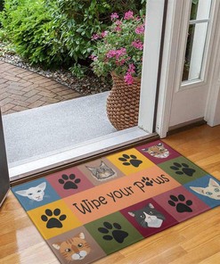 Non-Slip Absorbent Wipe Your PawsRug - Ideal for Cat Owners and Pet Lovers