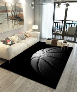 Non-Slip Basketball Area Rug for Boys' Room and Living Room Decor - Gift Option with Personalization