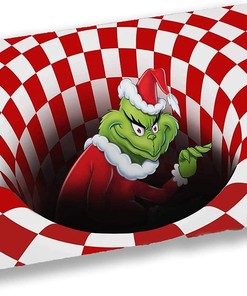 Non-Slip Christmas IllusionRug with Fluffy 3D Visuals, Personalized Option Available