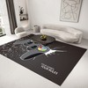 Non-Slip Crystal Sofa Floor Mat for Gamer Boys' Bedroom - Black Carpet with Gamepad Print and T-Shirt, Hoodie, Sweatshirt Video game rugs