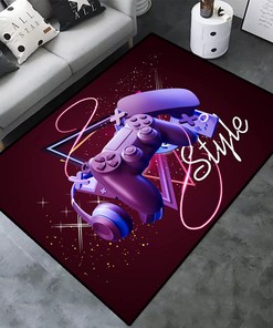 Non-Slip Game Room Polyester Carpet - Video Games Mat Home Decoration with Large Game Area Rugs for Gamer Boys
