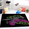 Non-Slip Gamer Area Rug - Truck, Racing & Sports Game Themed Large Rug for Boy's Bedroom - 3'x5'