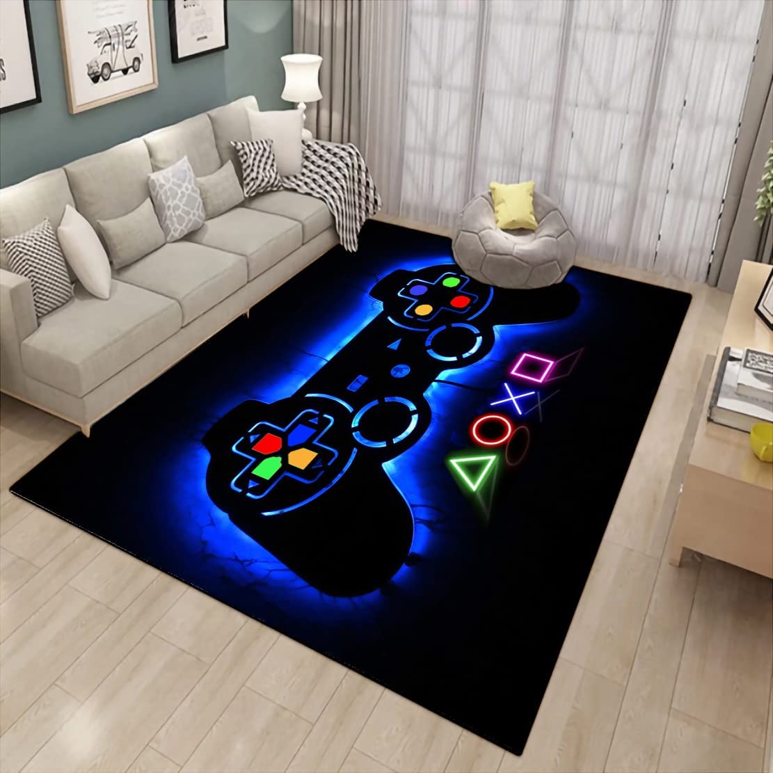 Non-Slip Gamer Carpet for Boys, Teens and Game Room Decor, Modern Area Rugs with Game Controller Gamepad Pattern - Image 3