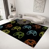 Non-Slip Gamer Home Decor Floor Mat - Black Controller Gamepad Doormat for Boys Bedroom/Living Room