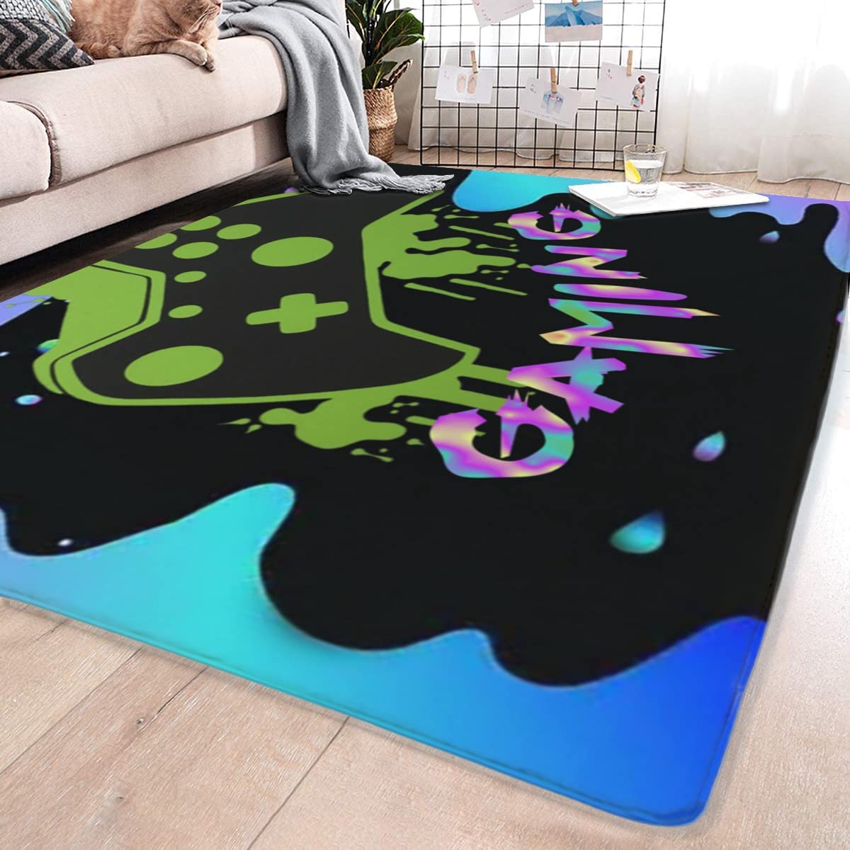 Non-Slip Large Gamepad Doormat for Boys' Bedroom and Living Room Carpet