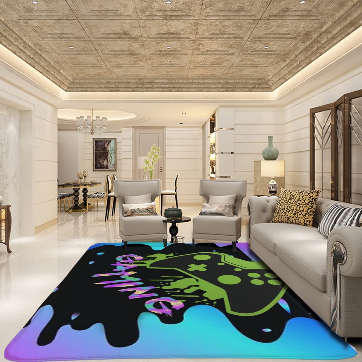 Non-Slip Large Gamepad Doormat for Boys' Bedroom and Living Room Carpet - Image 3