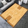 Non-Slip Rubber Backing Basketball Court Area Rug for Boys' Room - Printed Decor for Playroom and Bedroom