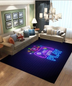 Non-Slip Soft Area Rug for Boys Kids, Colorful Gaming Carpet for Living Room with Large Game Room Rug