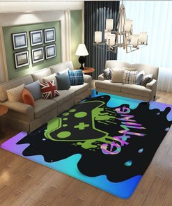 Non-slip T-Shirt, Hoodie, and Sweatshirt Gamer Doormat Rugs with Gamepad Living Room Mat, Large Area Rugs for Boys' Bedroom