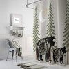 Nordic Bear Woodland Rustic Country Shower Curtain Set for a Cozy Woodland Lodge Bathroom