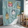 Nordic Cute House Design Shower Curtain, Home Sweet Home Bathroom Decor with Scandinavian Style, Housewarming Gift Idea