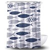 Nordic Fish Shower Curtain | Underwater Ocean Blue | Home Bath Decor | Scandinavian Theme | House Warming Gift