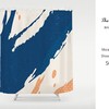 Nordic Style Abstract Art Shower Curtain, Minimalist Waterproof Polyester Curtains with Hooks, Custom Sizes Available
