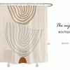 Nordic Style Boho Shower Curtain with Abstract Rainbow Design
