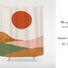 Nordic Style Modern Shower Curtain - Colorful Hill&Sun Landscape Design - Waterproof and Washable