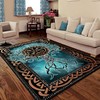 Norse Tree of Life Decor Blue Area Rug - An Intriguing Essence of Viking Mythology for Your Living Room
