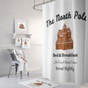 North Pole Christmas Shower Curtain Set with Optional Towels and Bath Mat for a Festive Bathroom Decor