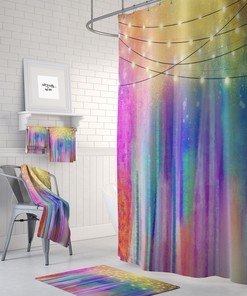 Northern Nights Gypsy Boho Shower Curtain Set with Optional Bath Mat and Towels