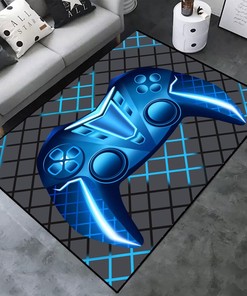 Nostalgic Gaming PC Door Mat for Boys with Joysticks Print - Perfect Gamepad Area Rug for Boys