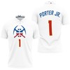 Nuggets Michael Porter Jr. 1 2020-21 Earned Edition White Jersey Inspired Style 3D All Over Print Polo Shirt