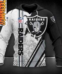 Oakland Raiders 3D Football NFL Hoodie in Custom Print