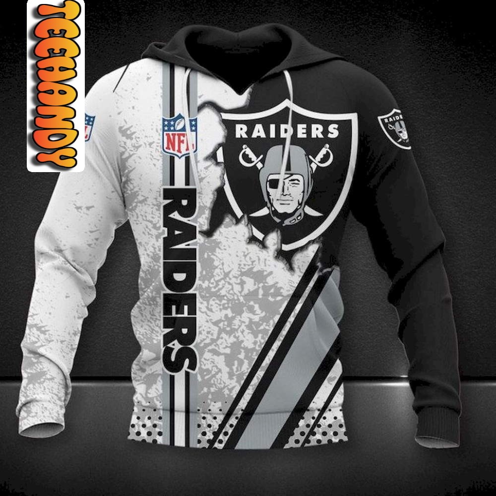 Oakland Raiders 3D Football NFL Hoodie in Custom Print