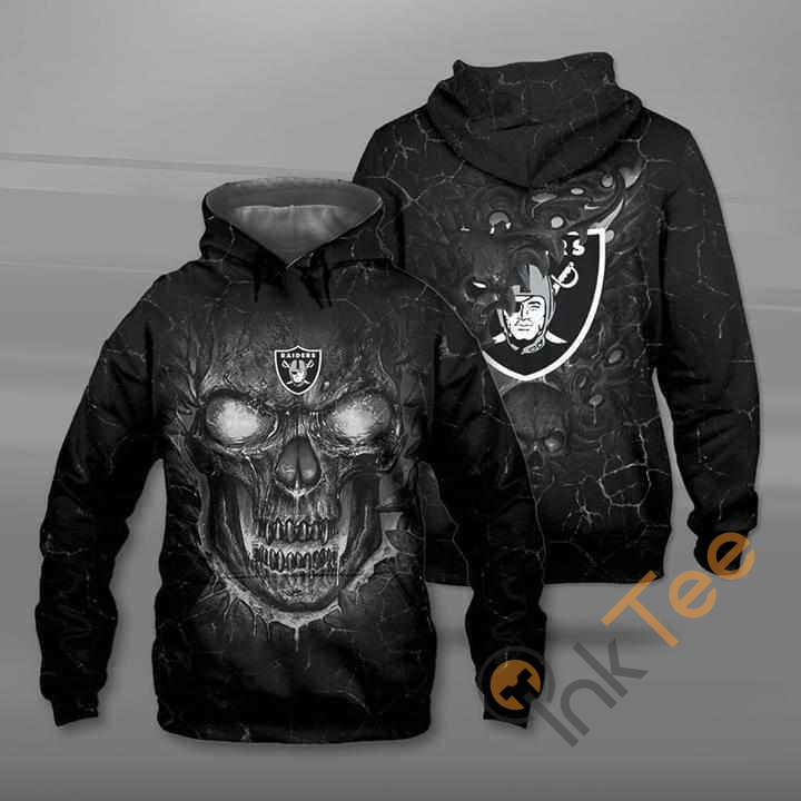 Oakland Raiders Lava Skull 3D All-Over Print Hoodie