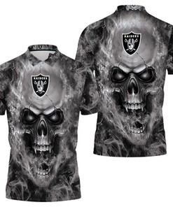Oakland Raiders NFL Fans Skull Polo Shirt - Stay Comfortable with Breathable Fabric and Unique Design