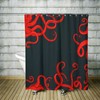 Octopus Disney Shower Curtain Set with Optional Red and Black Bath Mat