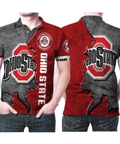 Ohio State Buckeyes Logo Football Ground Printed 3D All Over Print Polo Shirt with Breathable Fabric