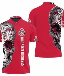 Ohio State Buckeyes Sugar Skull Personalized 3D Polo Shirt with All Over Print