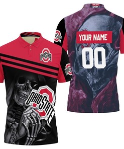Ohio State Buckeyes with Maiden Skull Fan Personalized 3D All Over Print Polo Shirt - Made with Breathable Fabric