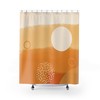 Ombre Boho Orange and Beige Geometric Art Design Mid Mod Shower Curtain for a Bohemian Bathroom