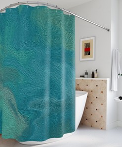 Ombre Boho Shower Curtain, Modern Sage Green Tiles Design, Relaxing Bath Decor