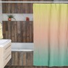 Ombre Dip Dye Shower Curtain, Yellow Peach Mint Green Bathroom Shower Decor, Soft Gradient Bathroom Accessory