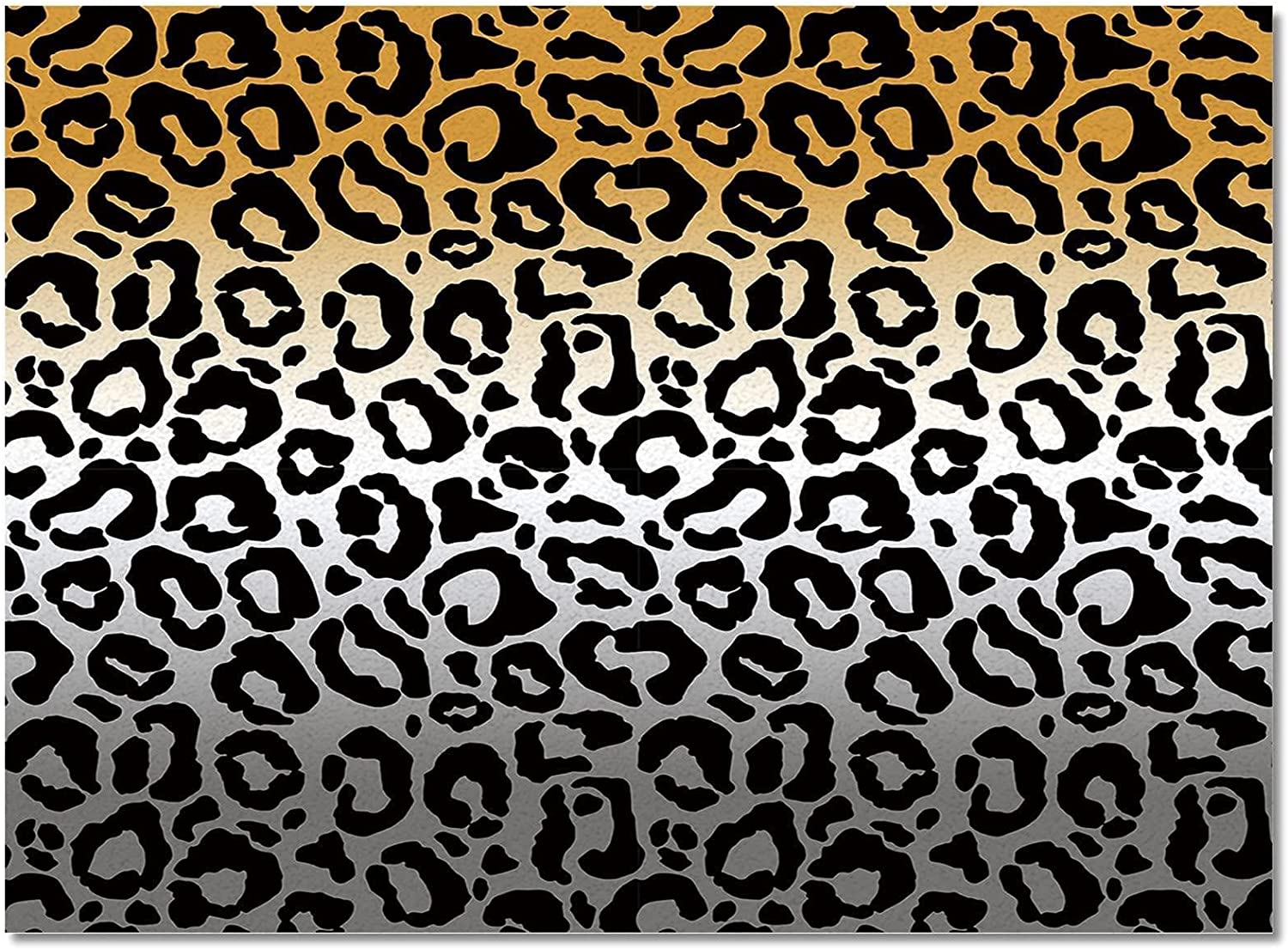 Ombre Leopard Print Kids Rugs, Animal Skin Yellow Gray Thick Soft Plush Area Rugs with Large 70s Feel - Image 3