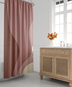 Ombre Wavy Scandinavian Abstract Shower Curtain - Minimalist Mid Century Modern and Contemporary Decor