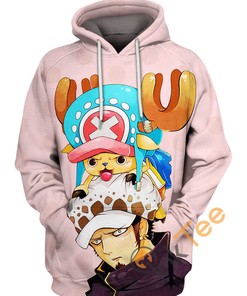 One Piece Trafalgar Law and Chopper Hoodie in 3D Print