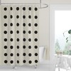 Onyx Black Boho Dots Shower Curtain / Neutral Fabric Bath Curtain / Minimalist Design