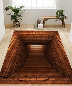 Optical Illusion Rug: 3D Vortex Illusion for Living or Dining Room, Bedroom or Kitchen