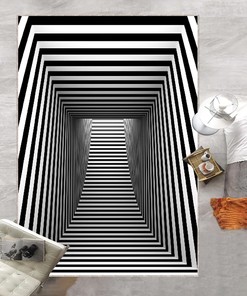 Optical Illusion Vortex Rug - Perfect for Creating Illusionary Effect in Living Room and Office Decor