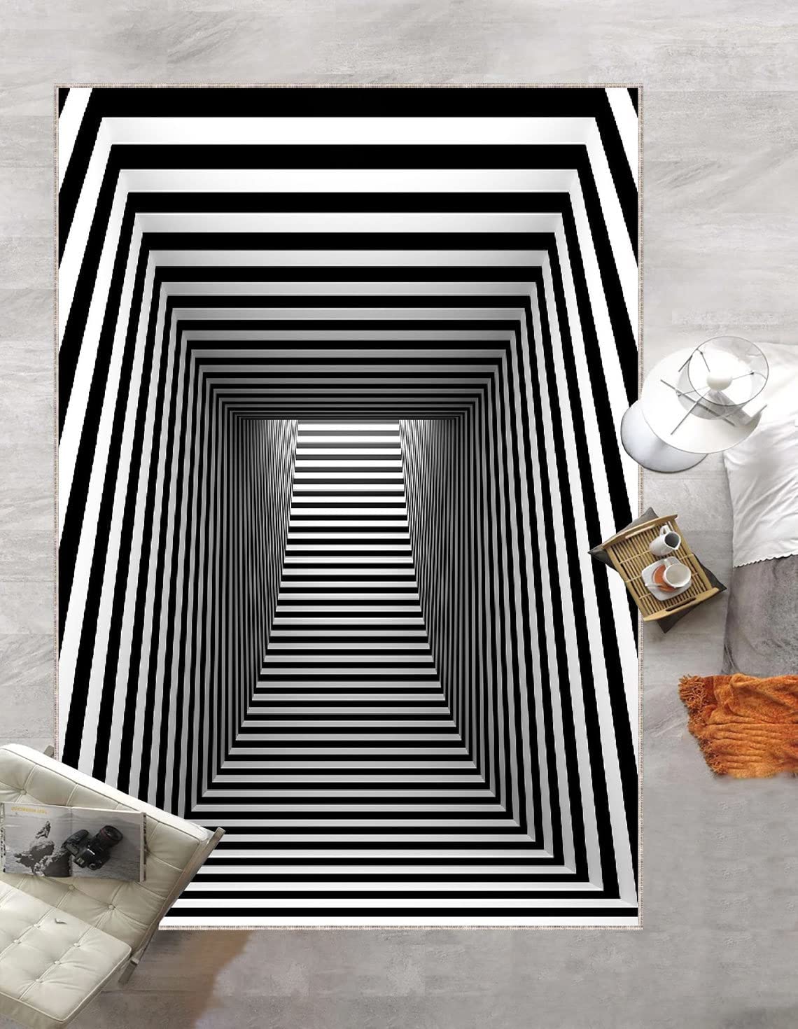 Optical Illusion Vortex Rug - Perfect for Creating Illusionary Effect in Living Room and Office Decor