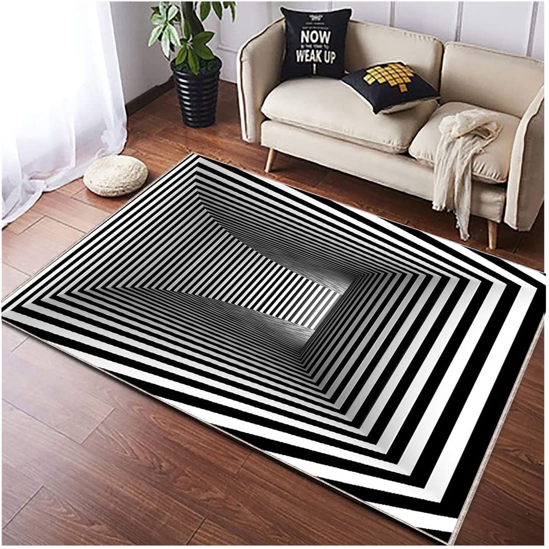Optical Illusion Vortex Rug - Perfect for Creating Illusionary Effect in Living Room and Office Decor - Image 3